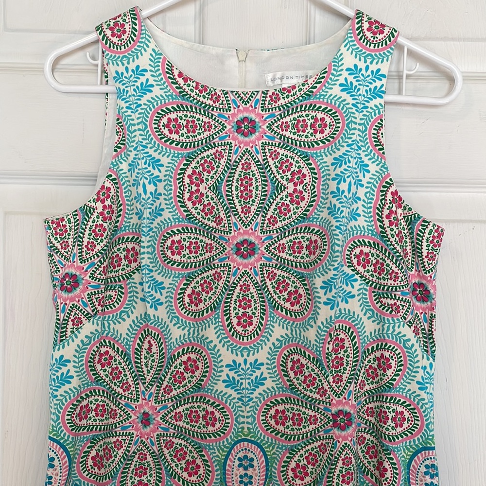London Times Size 6 Floral Sleeveless Dress - Picture 3 of 10